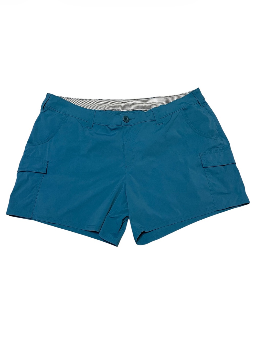 Women's World Wide Sportsman Cargo Shorts Teal Size 16 Hiking Fishing Gorpcore